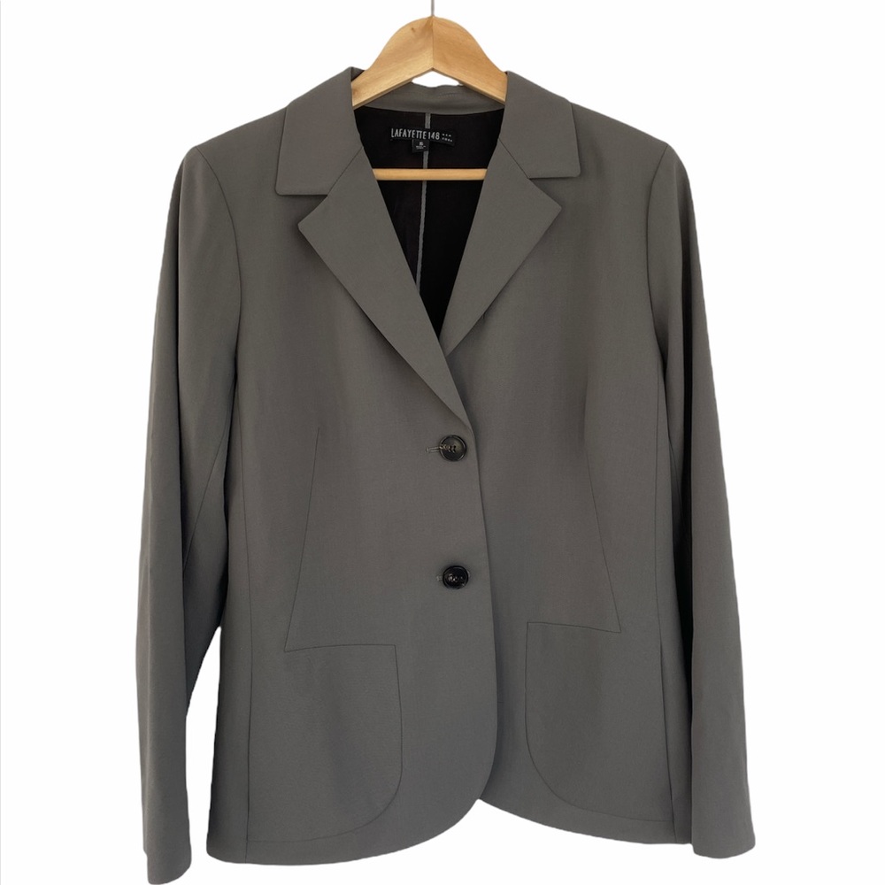 Lafayette 148 Gray Wool Fall Blazer 16